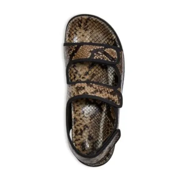 FREDA SALVADOR Womens Brown Snake Klara Toe Platform Leather Slingback Sandal 10 - Picture 3 of 3